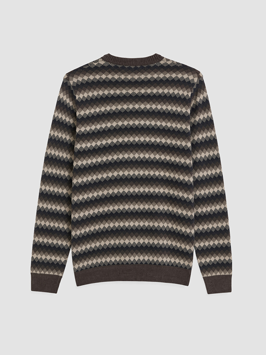 Crew Neck Patterned Men's Sweater-5