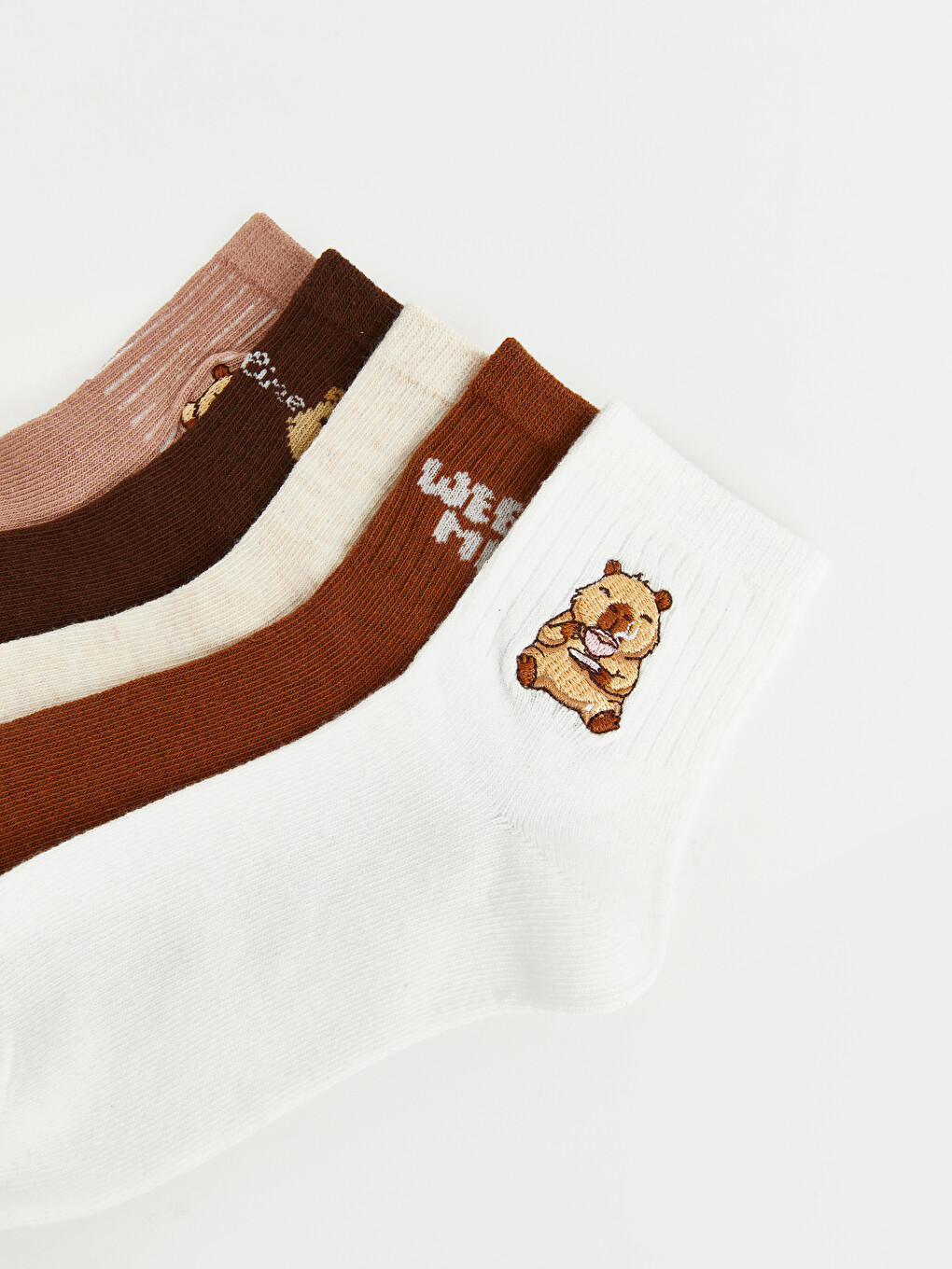 5 Pack Girls' Ankle Socks-1