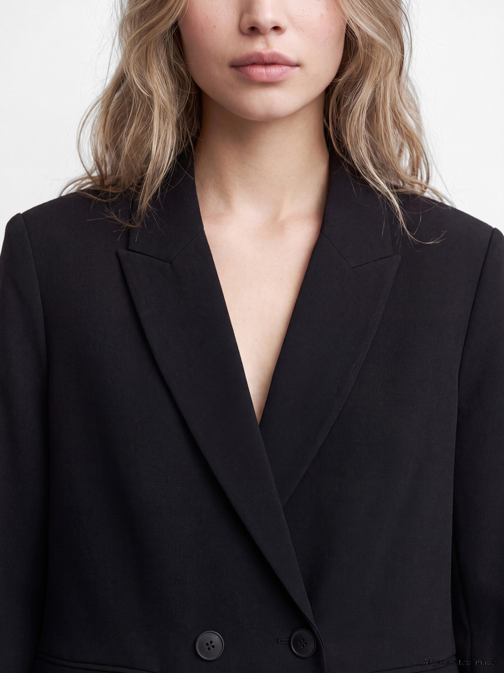Double Breasted Collar Women's Blazer Jacket-2