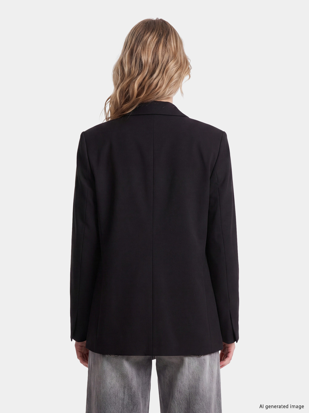 Double Breasted Collar Women's Blazer Jacket-4