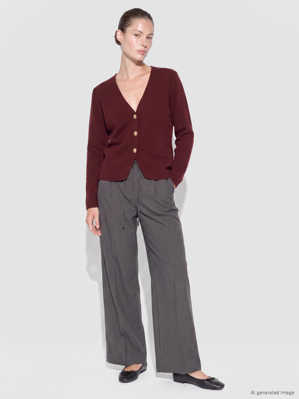 V Neck Women's Knitwear Cardigan-1
