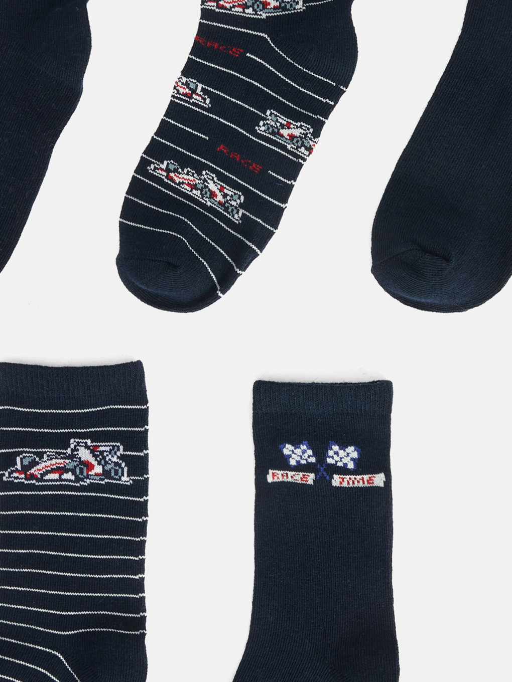 5 Pack Patterned Boys' Ankle Socks-1