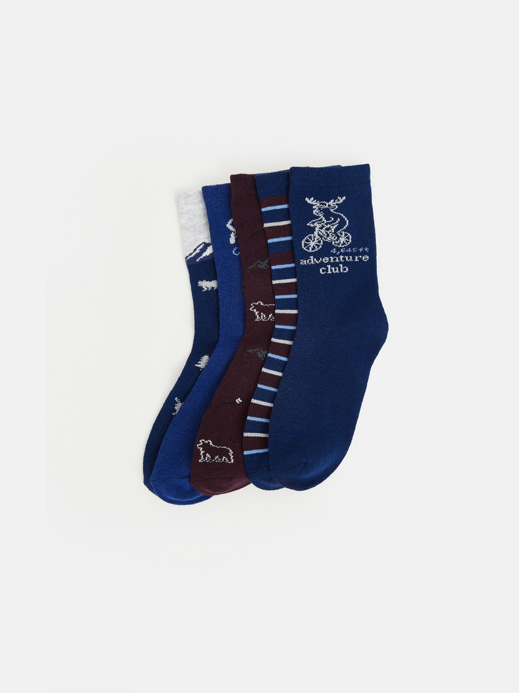 5 Pack Animal Patterned Boys' Ankle Socks