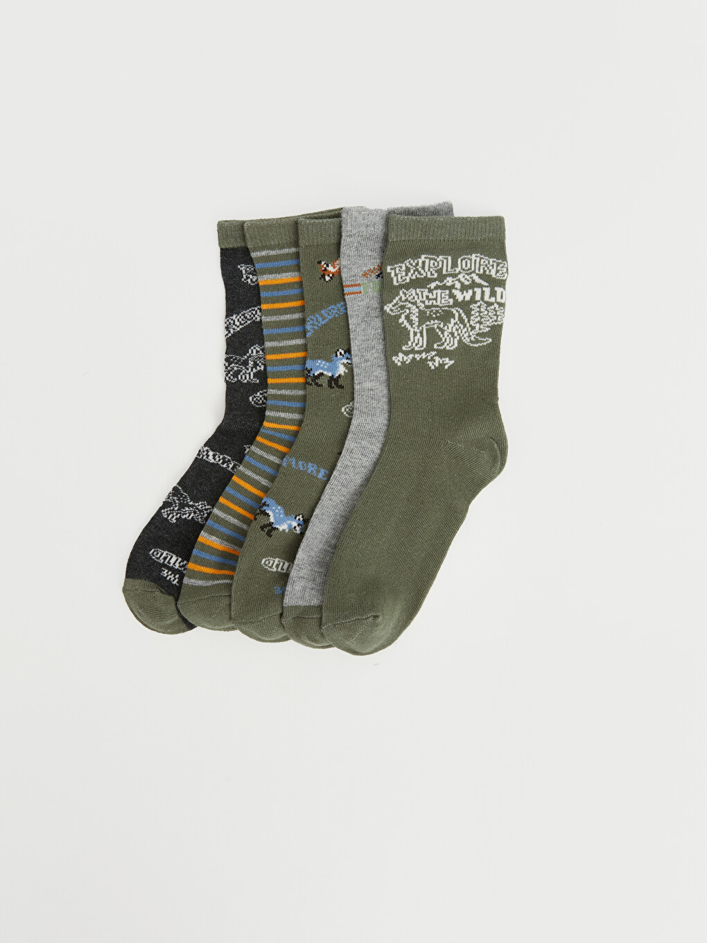 5 Pack Patterned Boys' Ankle Socks