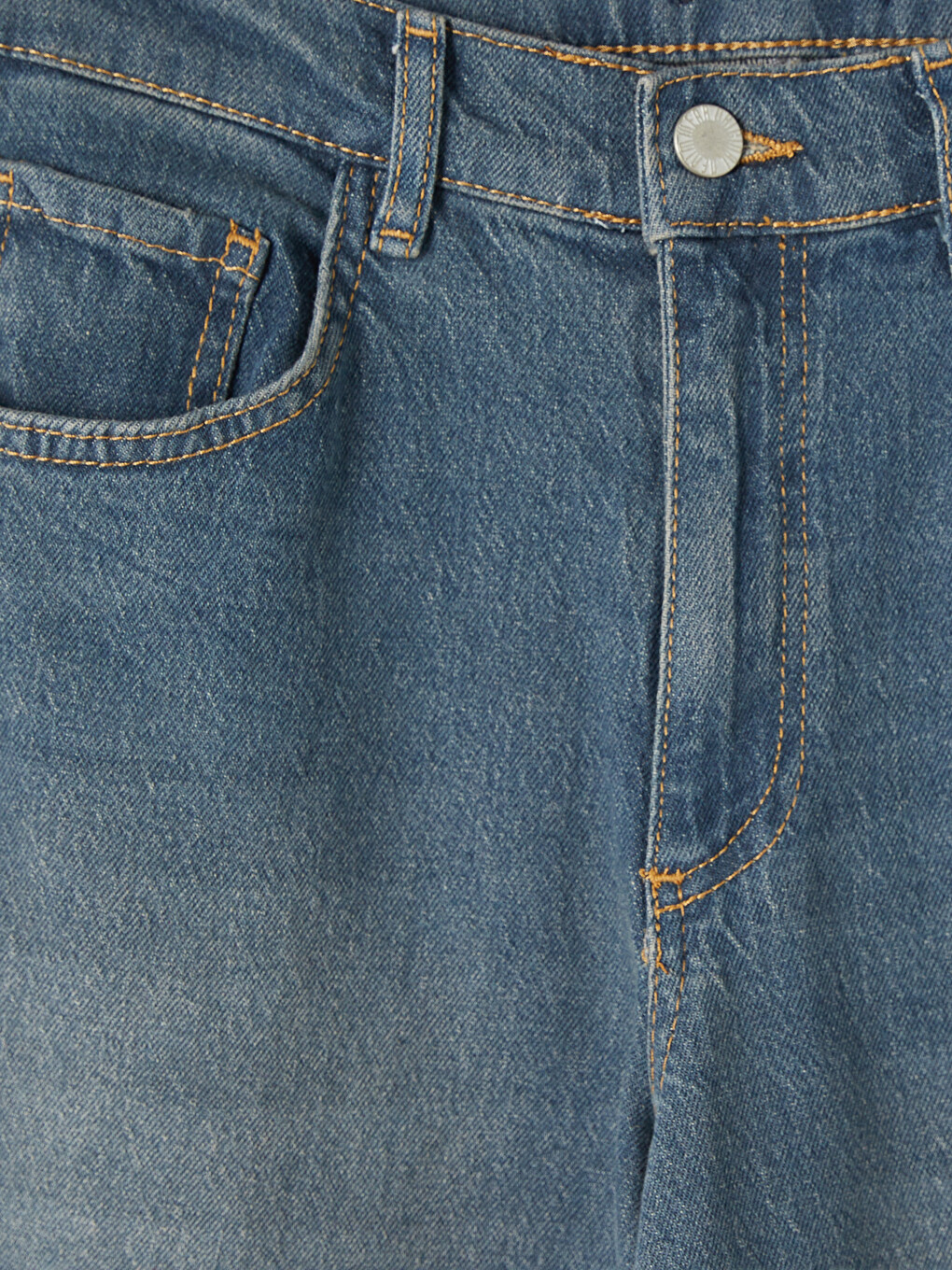 İndigo Yüksek Bel Straight Fit Kadın Jean Pantolon-5