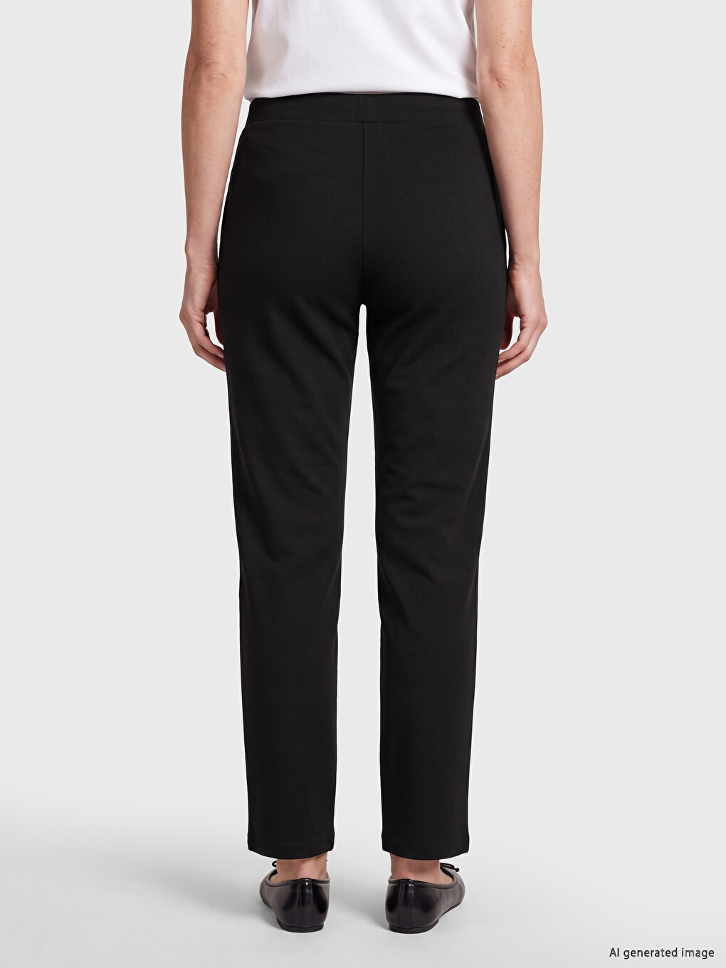 Siyah Beli Lastikli Kadın Pantolon-3