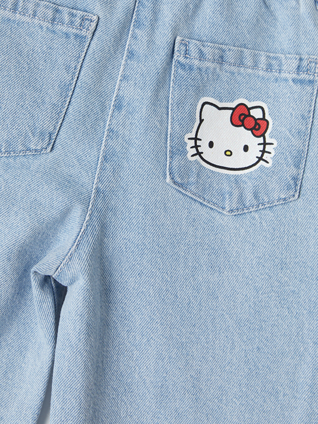 Mavi Regular Fit Hello Kitty Baskılı Kız Çocuk Jean Pantolon-4