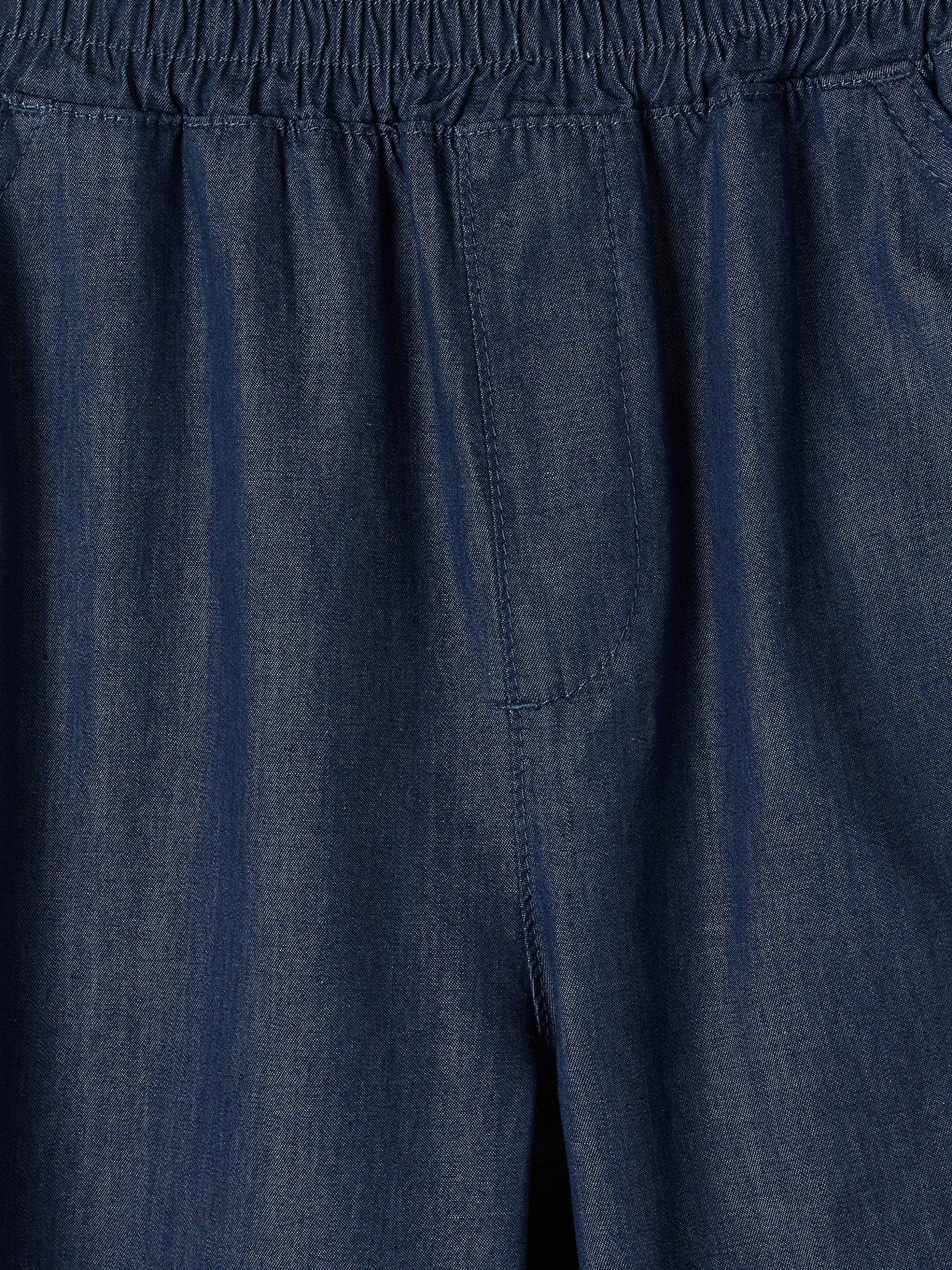 Mavi Beli Lastikli Straight Fit Kadın Jean Pantolon-5