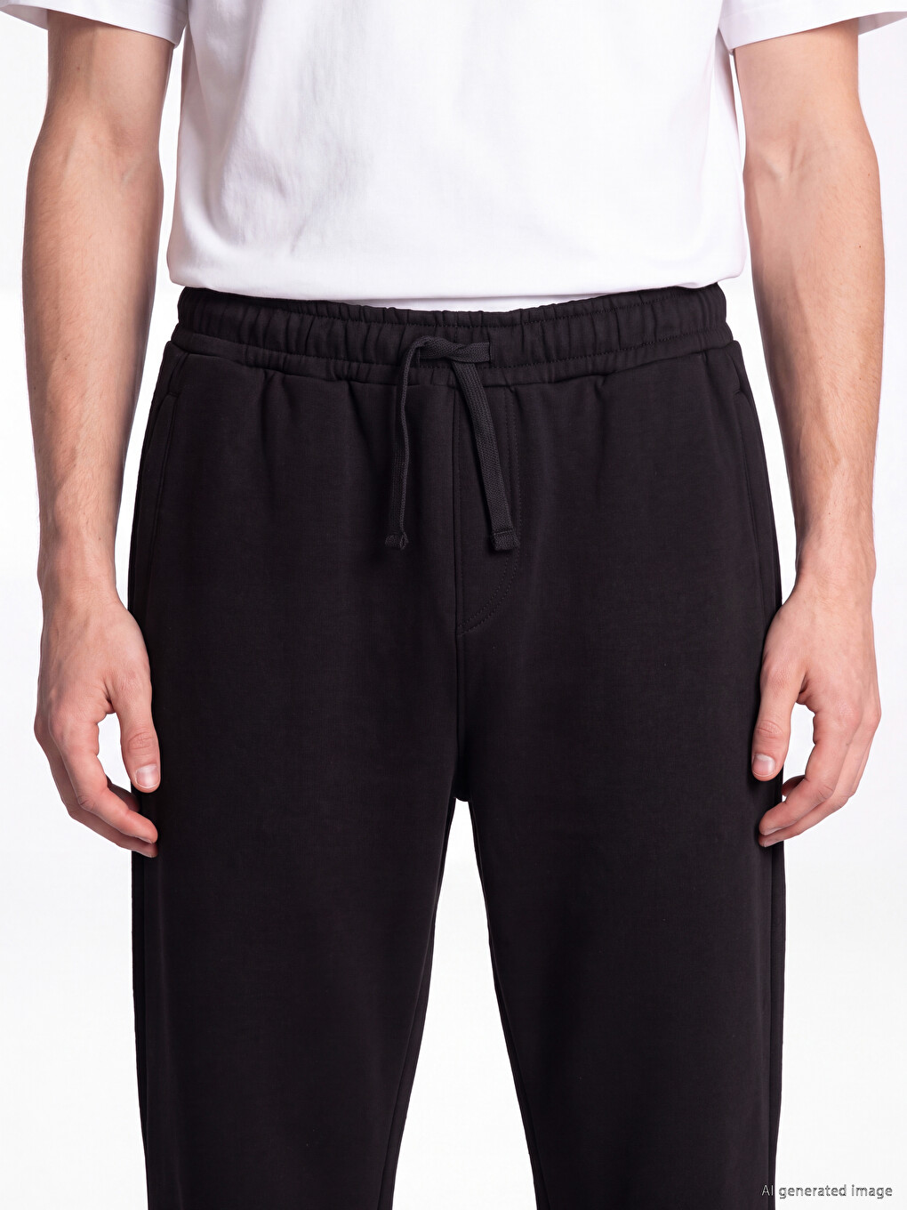 Siyah Relax Fit Erkek Eşofman Altı-2