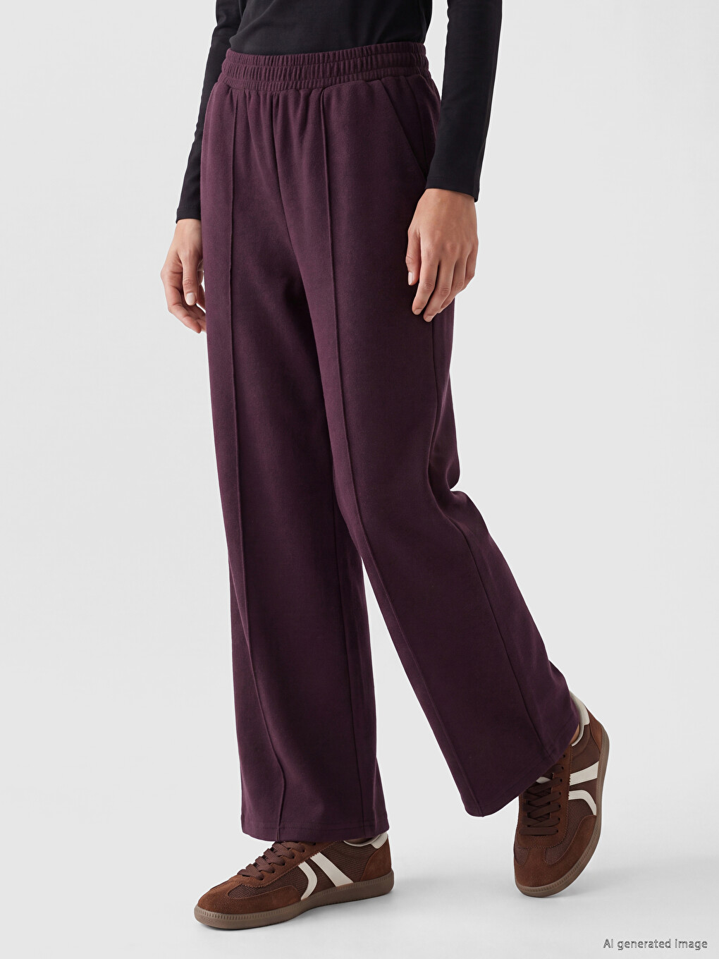 Woman Purple Sweatpants-1