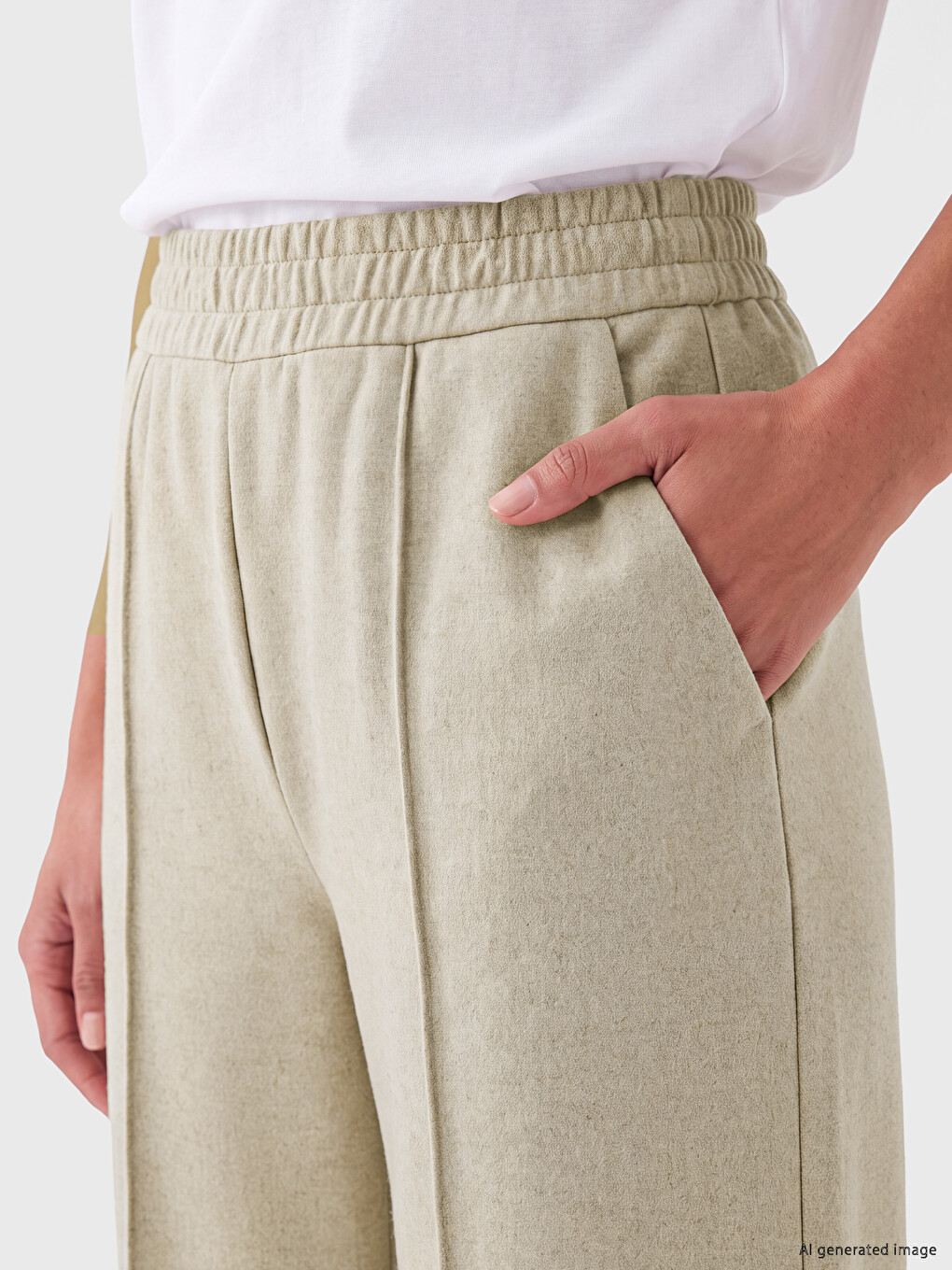 Woman Beige Sweatpants-2