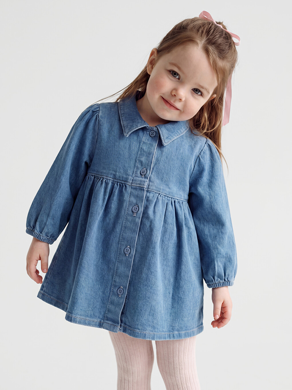 Collared Neck Baby Girls' Dress-1