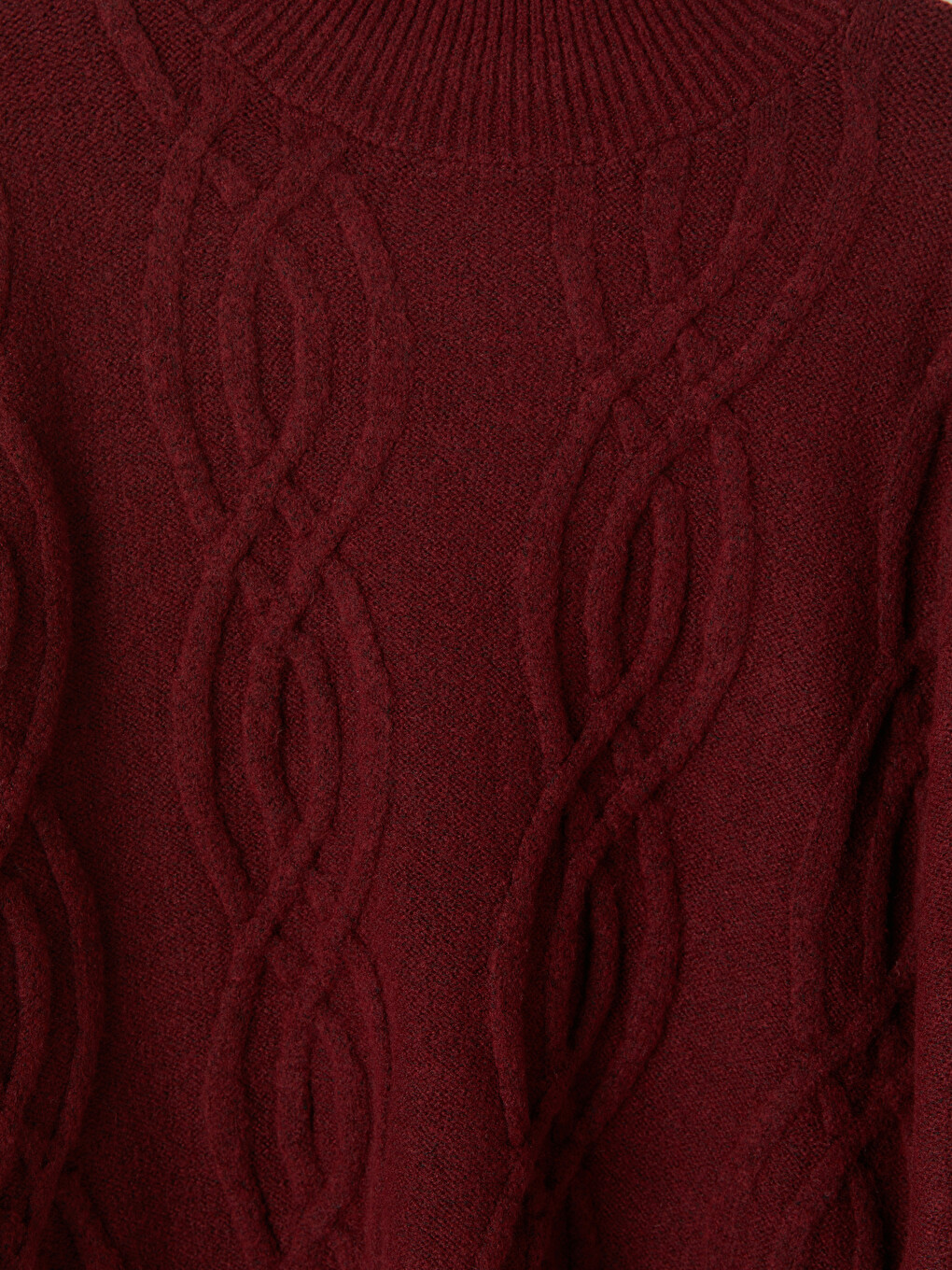 Cable Knit Patterned Women's Knitwear Sweater-5