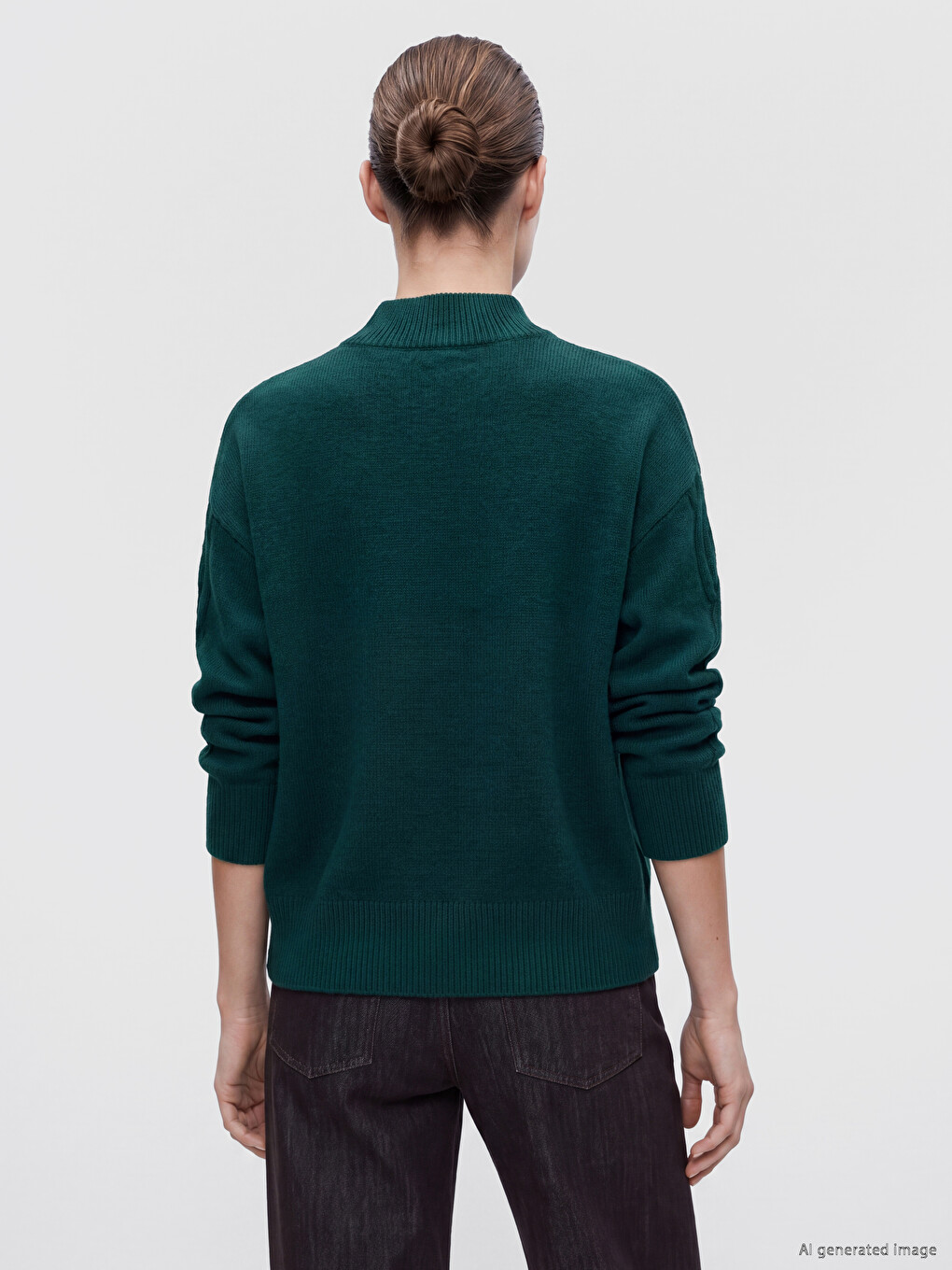 Cable Knit Patterned Women's Knitwear Sweater-3