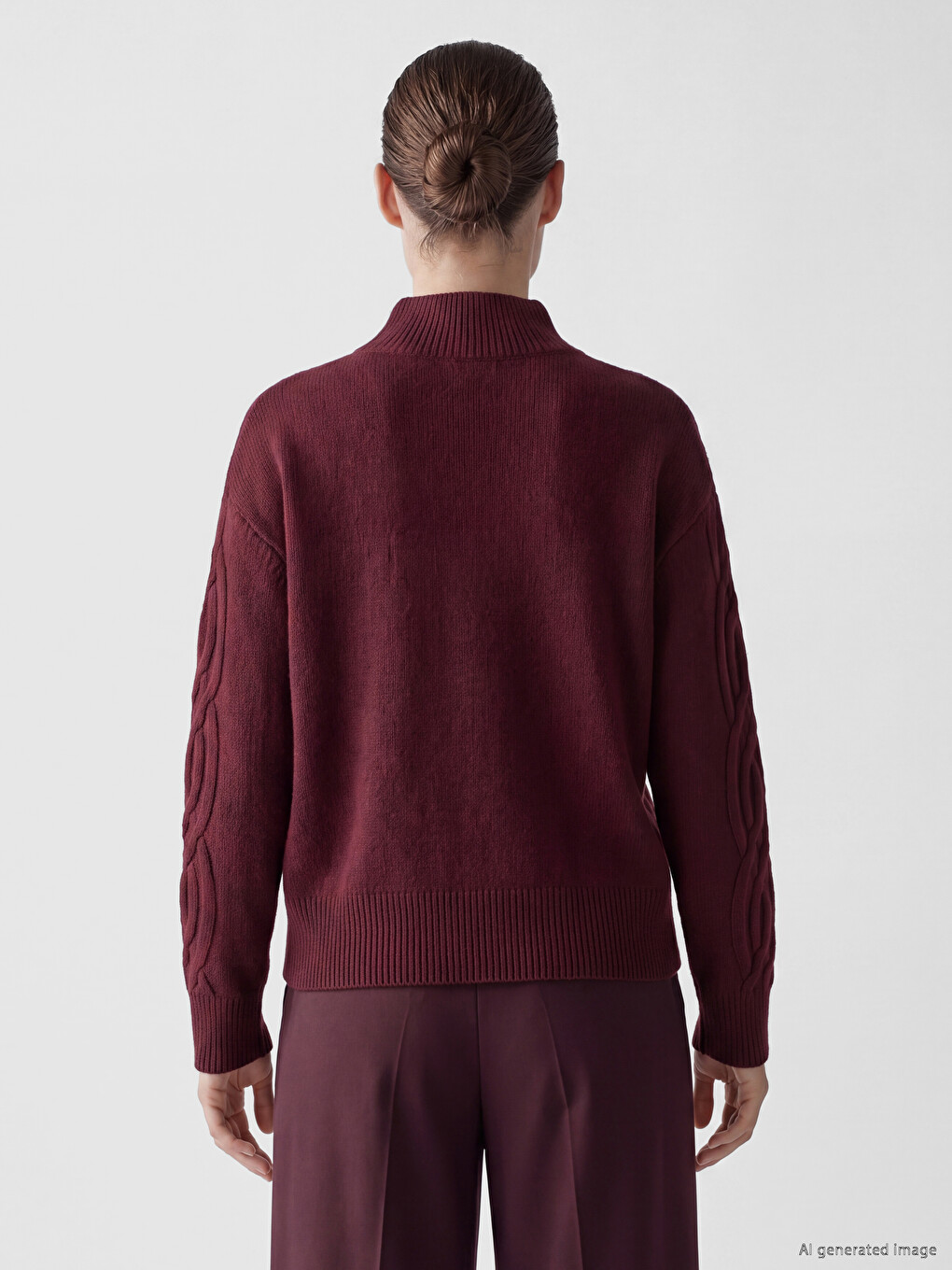 Cable Knit Patterned Women's Knitwear Sweater-3