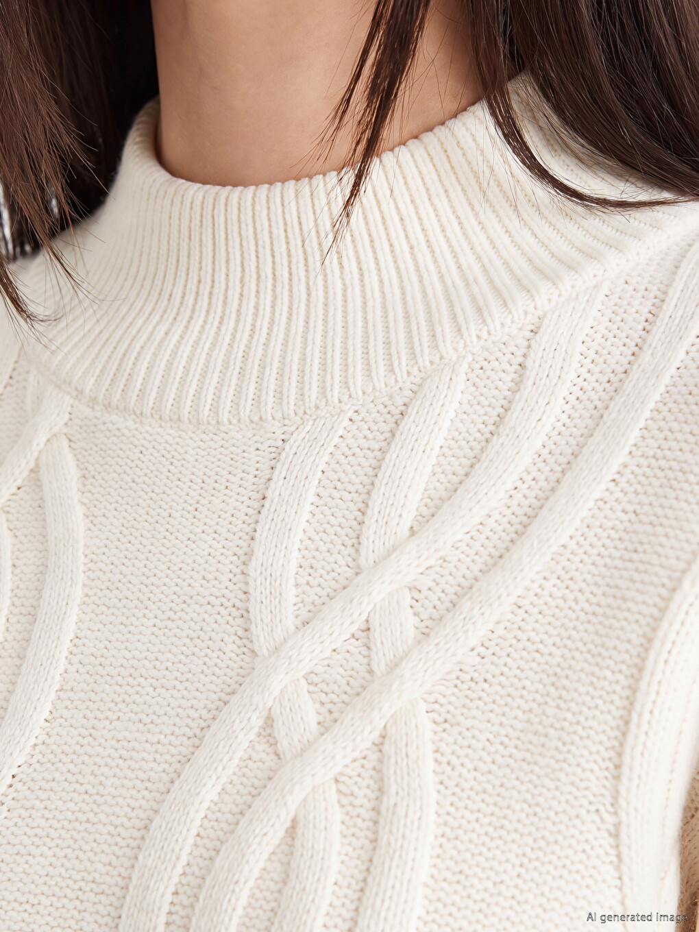 Cable Knit Patterned Women's Knitwear Sweater-2