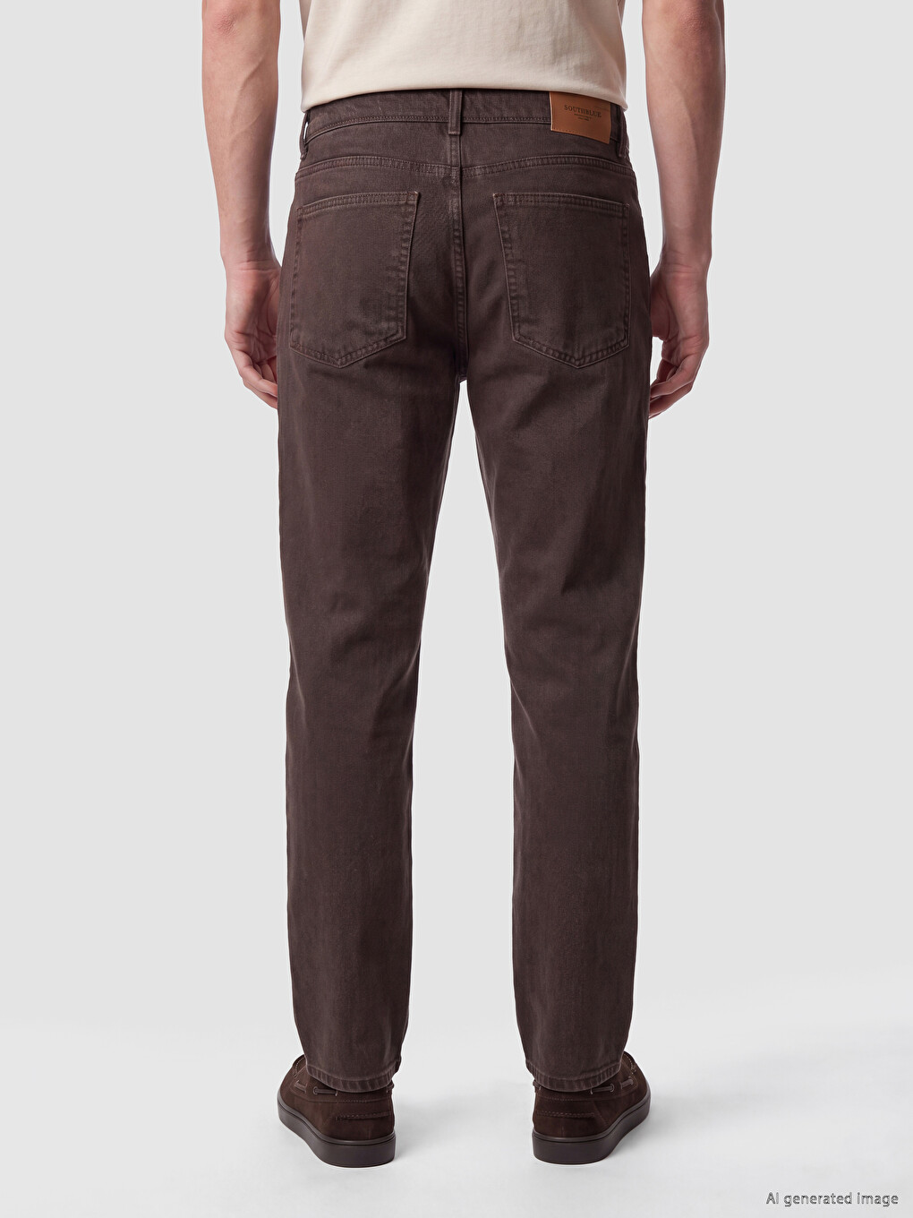 Kahverengi 710 Loose Fit Erkek Jean Pantolon-3