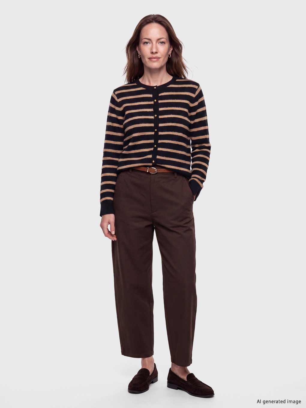 Striped Women's Knitwear Cardigan-1