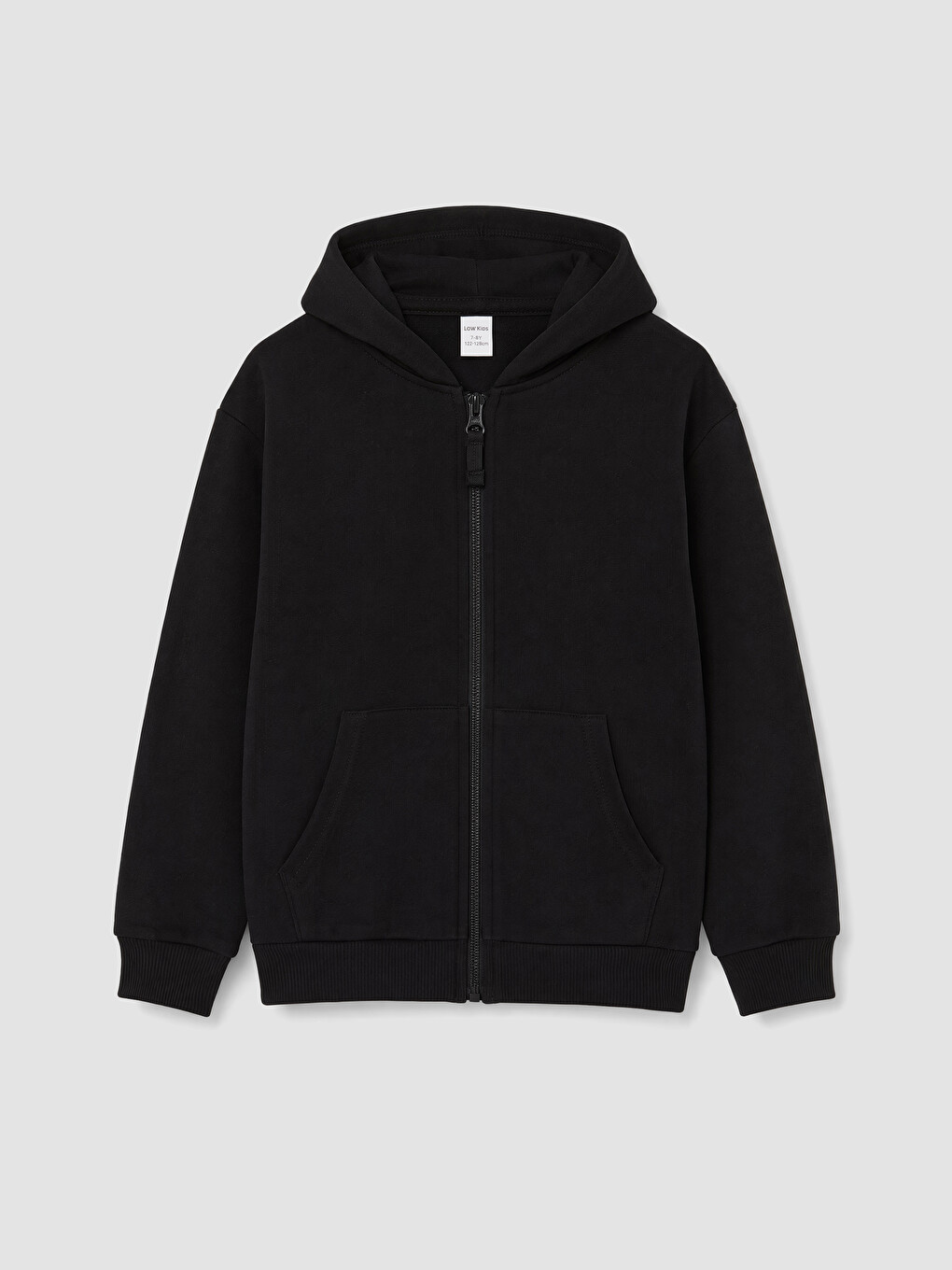 Siyah Kapüşonlu Erkek Çocuk Fermuarlı Sweatshirt