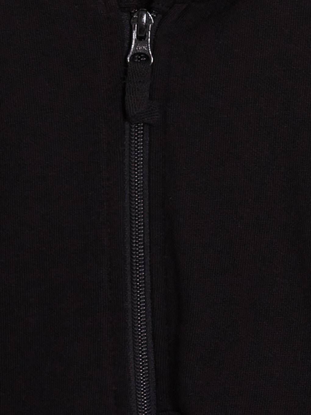 Siyah Kapüşonlu Erkek Çocuk Fermuarlı Sweatshirt-1