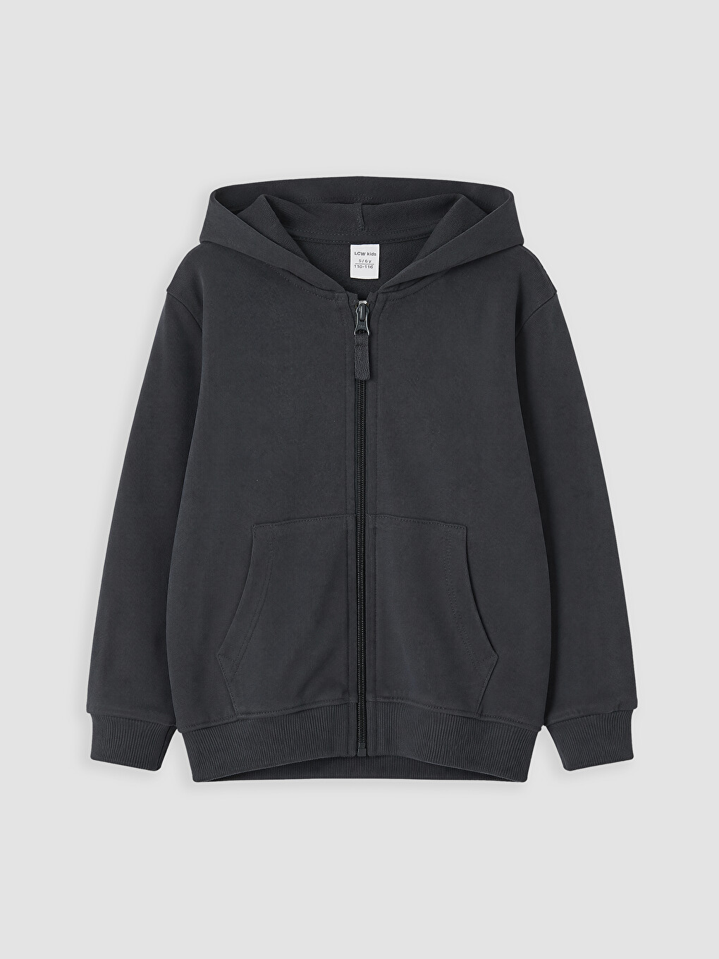 Antrasit Kapüşonlu Erkek Çocuk Fermuarlı Sweatshirt