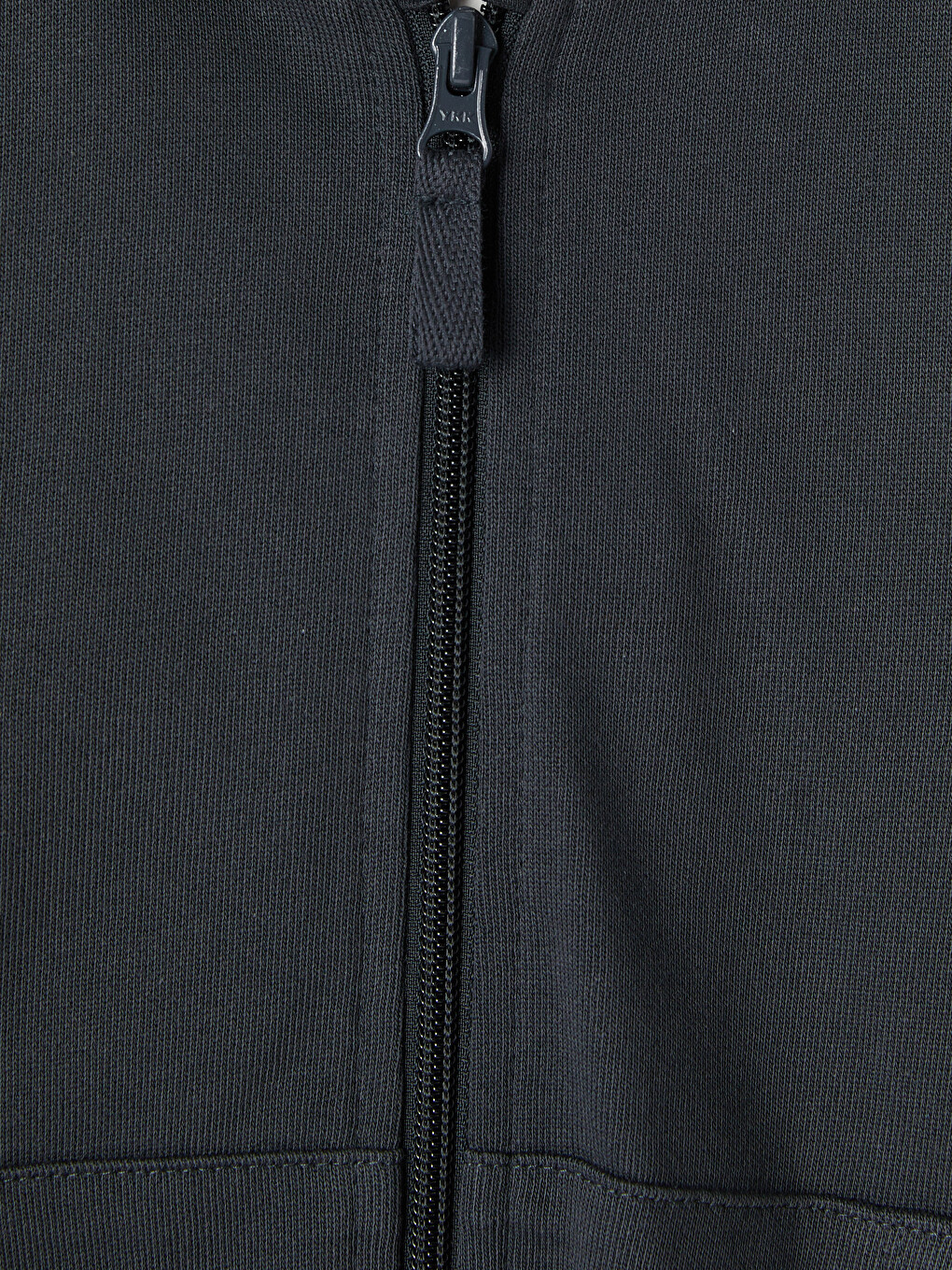Antrasit Kapüşonlu Erkek Çocuk Fermuarlı Sweatshirt-1