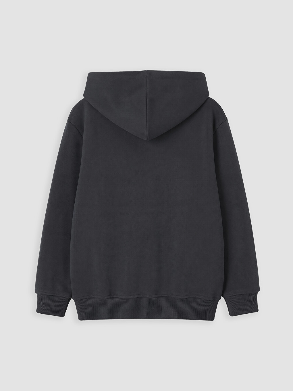 Antrasit Kapüşonlu Erkek Çocuk Fermuarlı Sweatshirt-2
