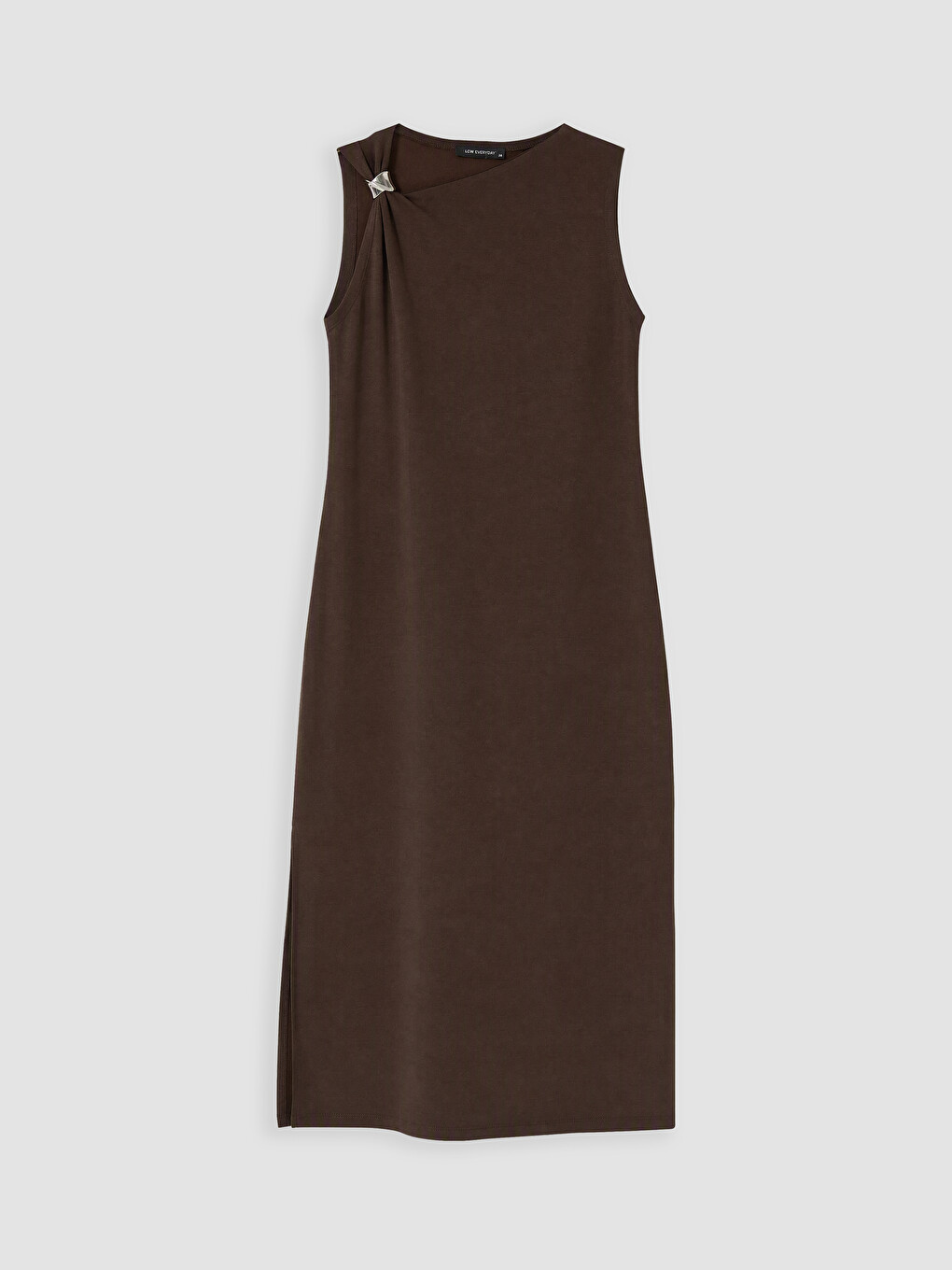Asymmetrical Collar Ruched Soft Touch Dress-4