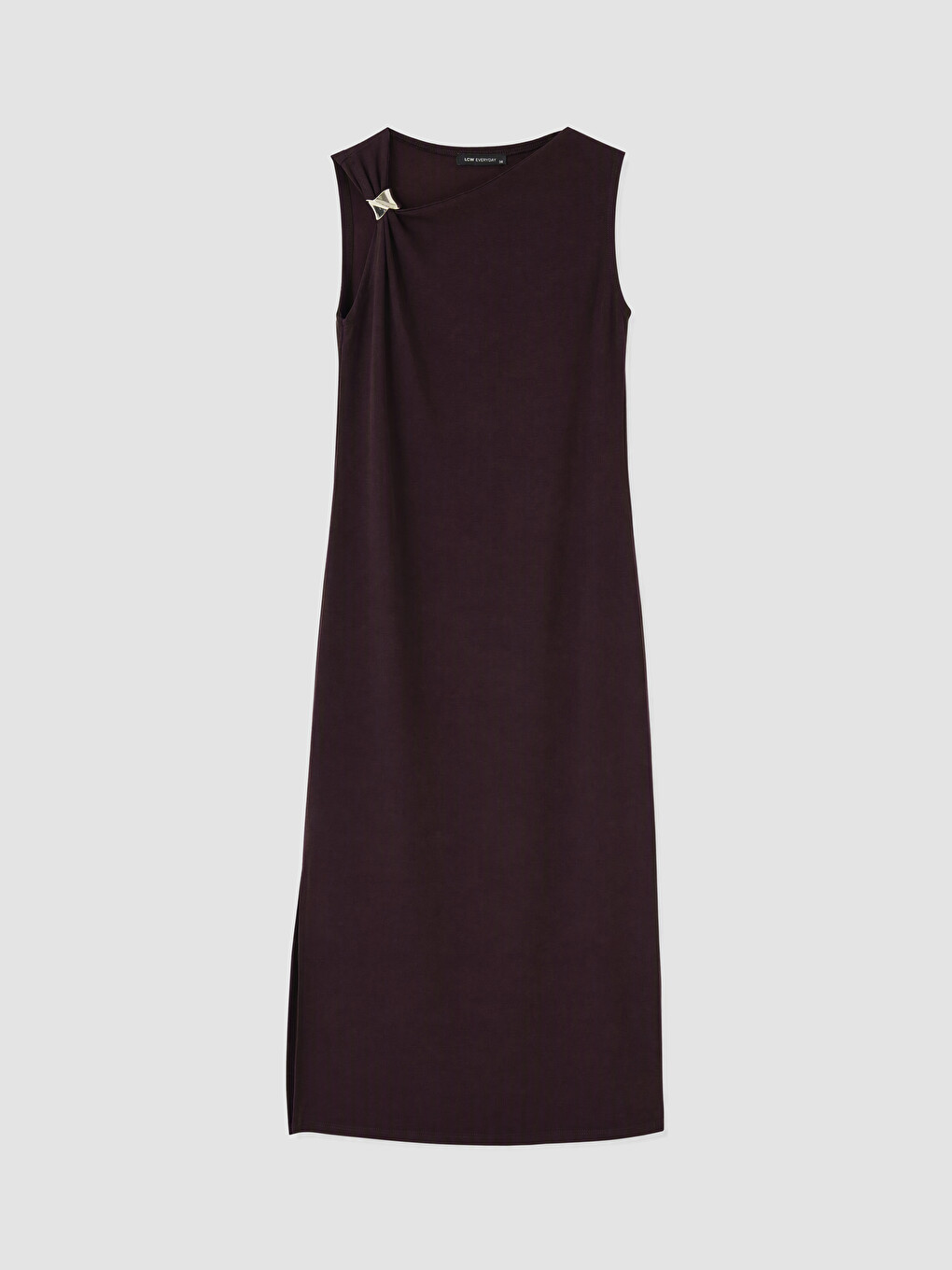 Asymmetrical Collar Ruched Soft Touch Dress-4