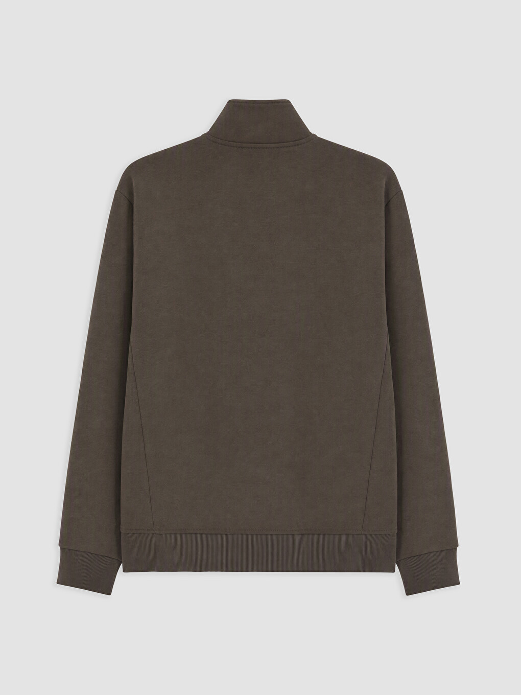 Mashkull Ngjyre Kafe Sweatshirt-1