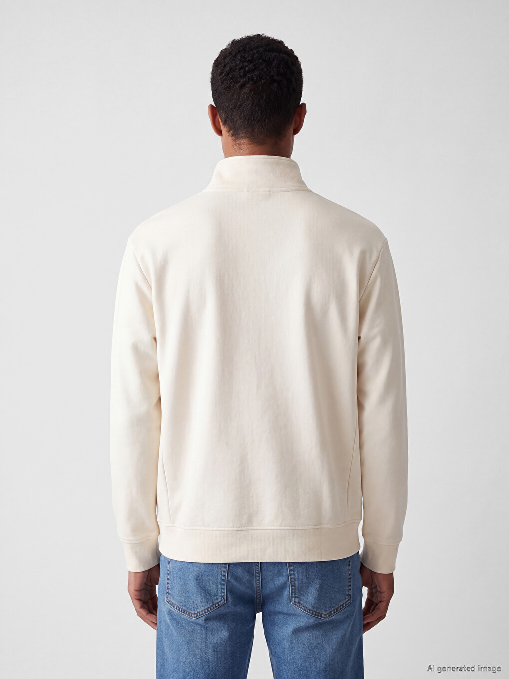 Bluza Sportive Me Jakë Të Ngritur E Stampuar Për Burra Sweatshirt-3