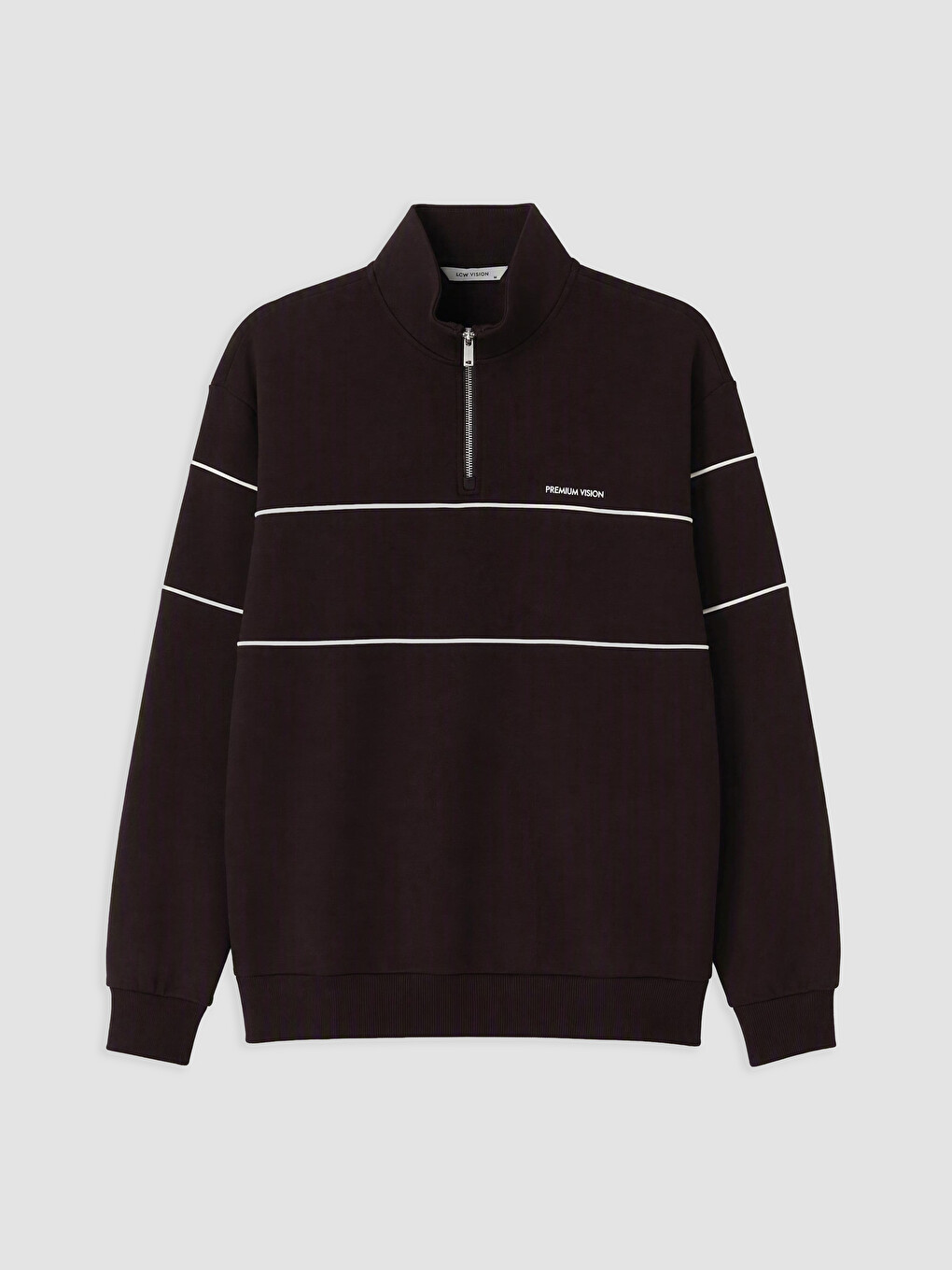 Mock Neck Striped Men's Sweatshirt-4