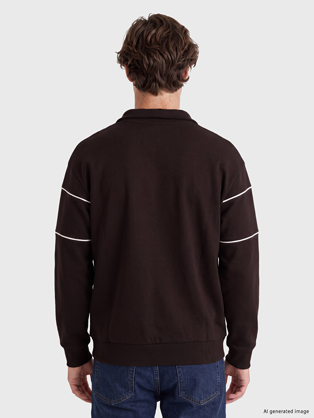 Mock Neck Striped Men's Sweatshirt-3