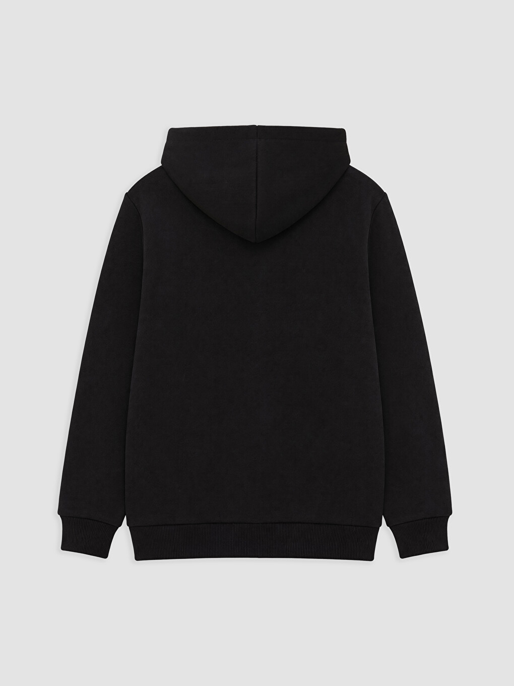Siyah Kapüşonlu Kalın Erkek Çocuk Fermuarlı Sweatshirt-1