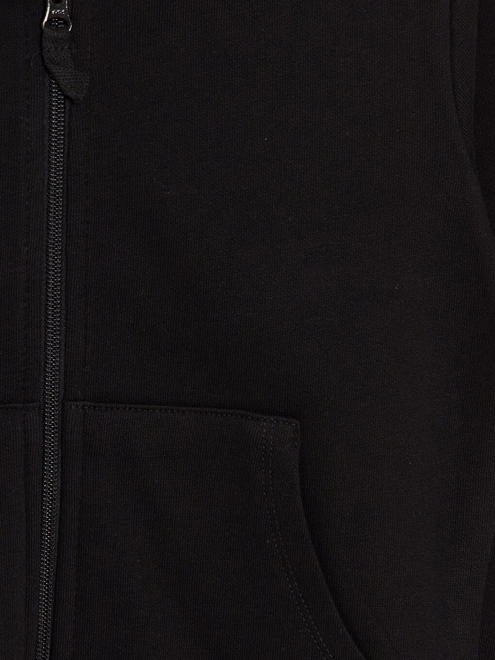 Siyah Kapüşonlu Kalın Erkek Çocuk Fermuarlı Sweatshirt-2