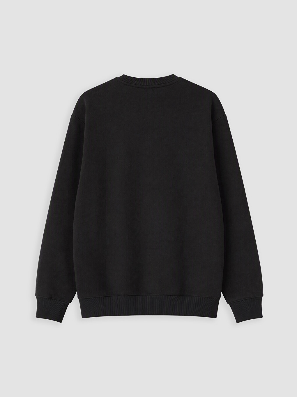 Siyah Bisiklet Yaka Baskılı Erkek Sweatshirt-2