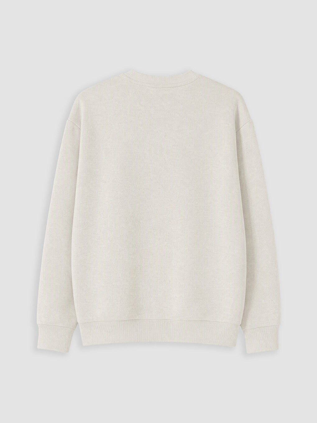 Gri Bisiklet Yaka Baskılı Erkek Sweatshirt-2