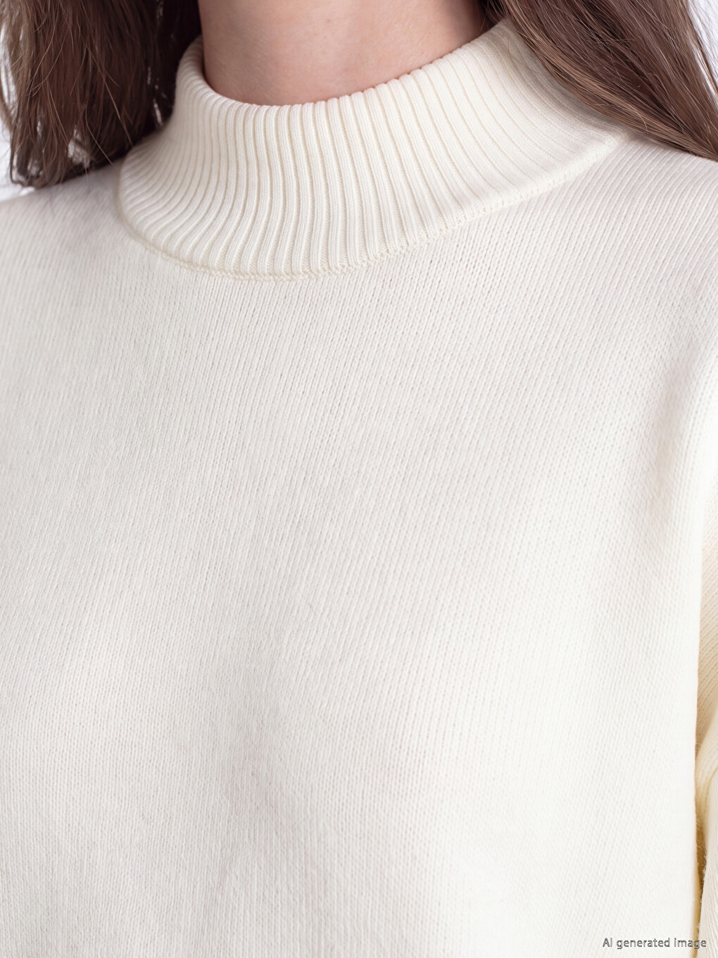 Mock Neck Women's Knitwear Tunic-2