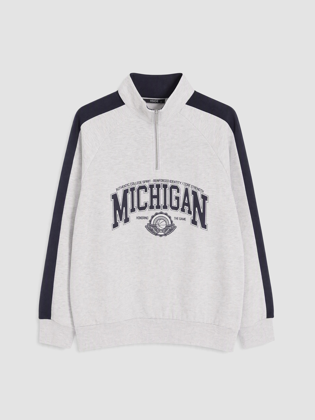 Stand-up Collar Printed Men's Sweatshirt