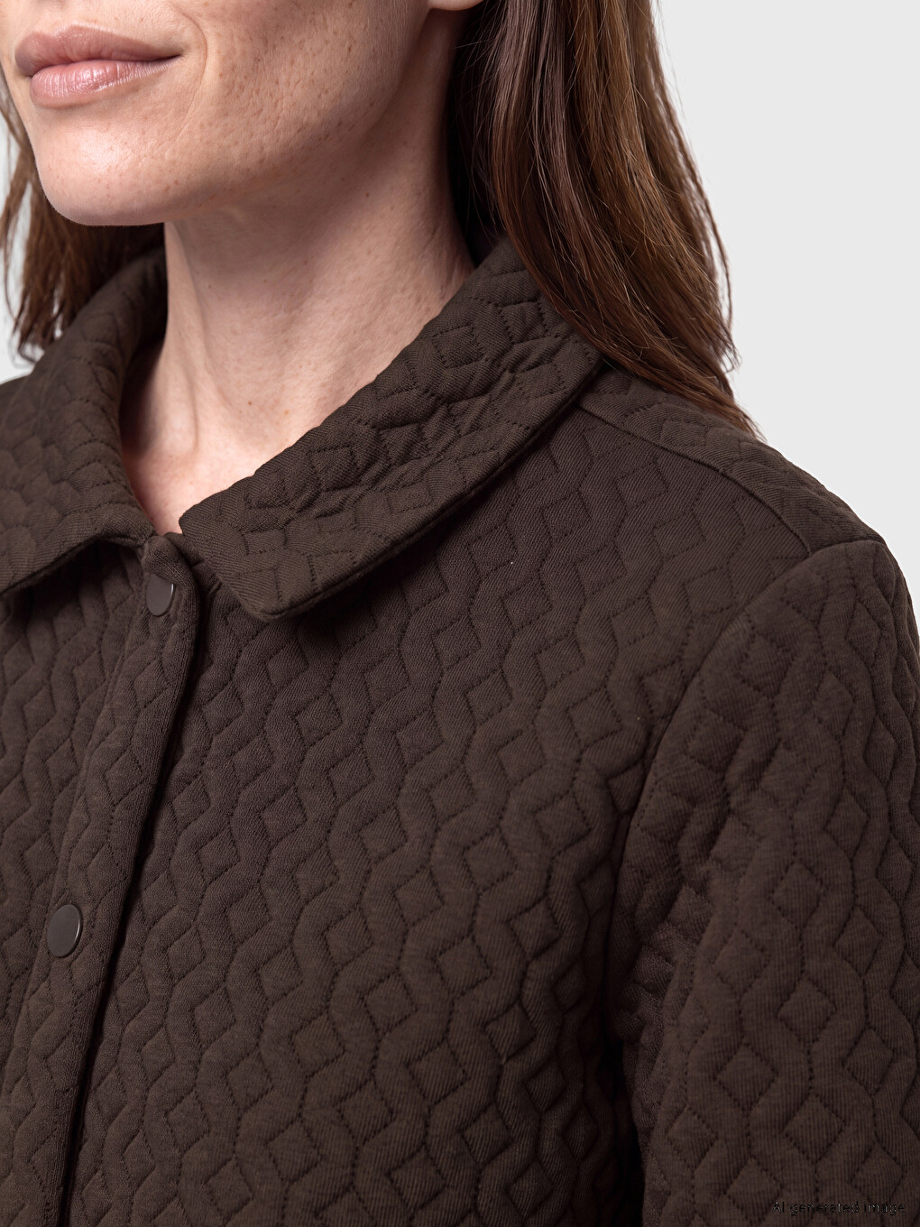 Shirt Collar Quilted Women's Coat-2