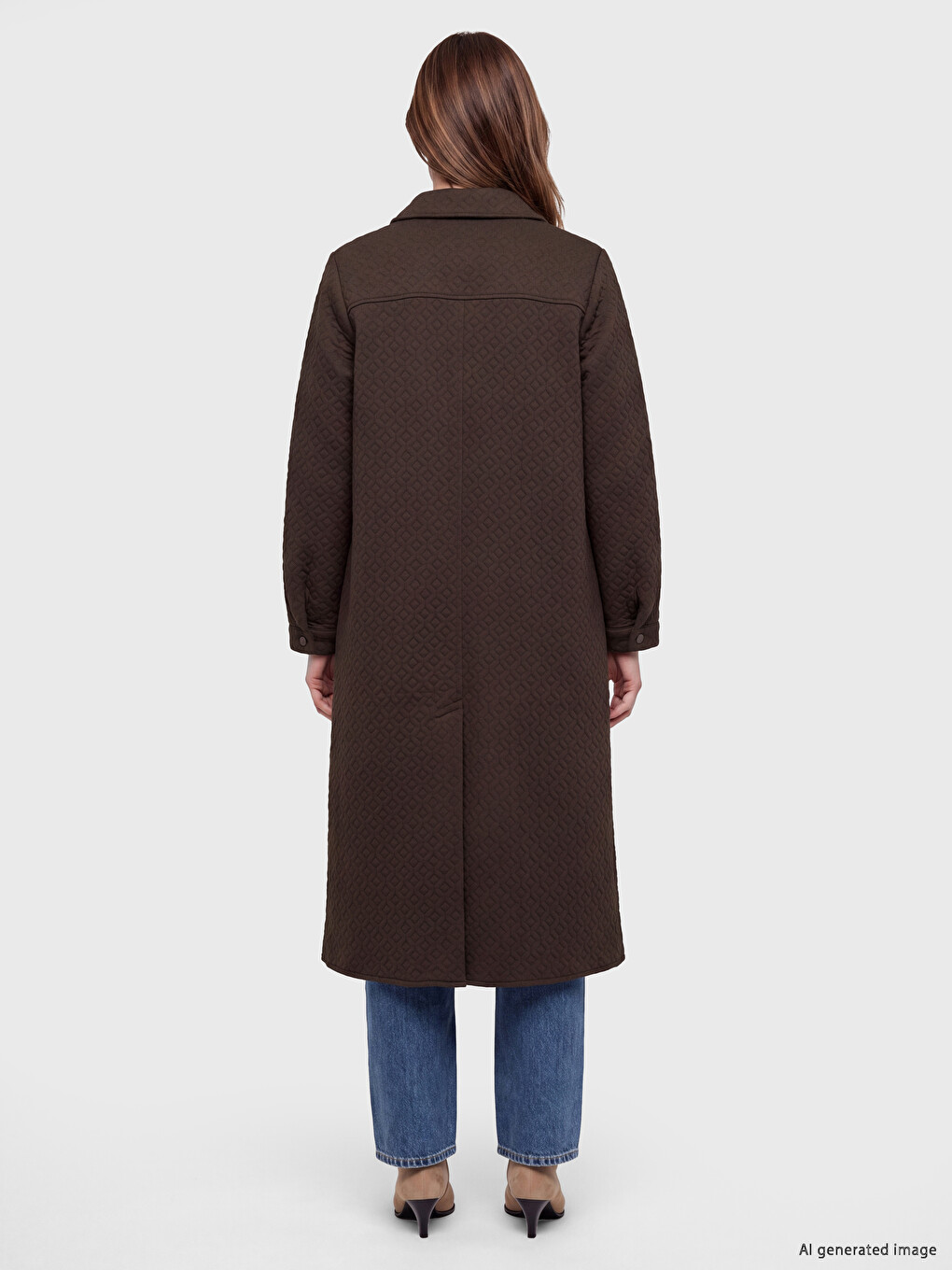 Shirt Collar Quilted Women's Coat-3