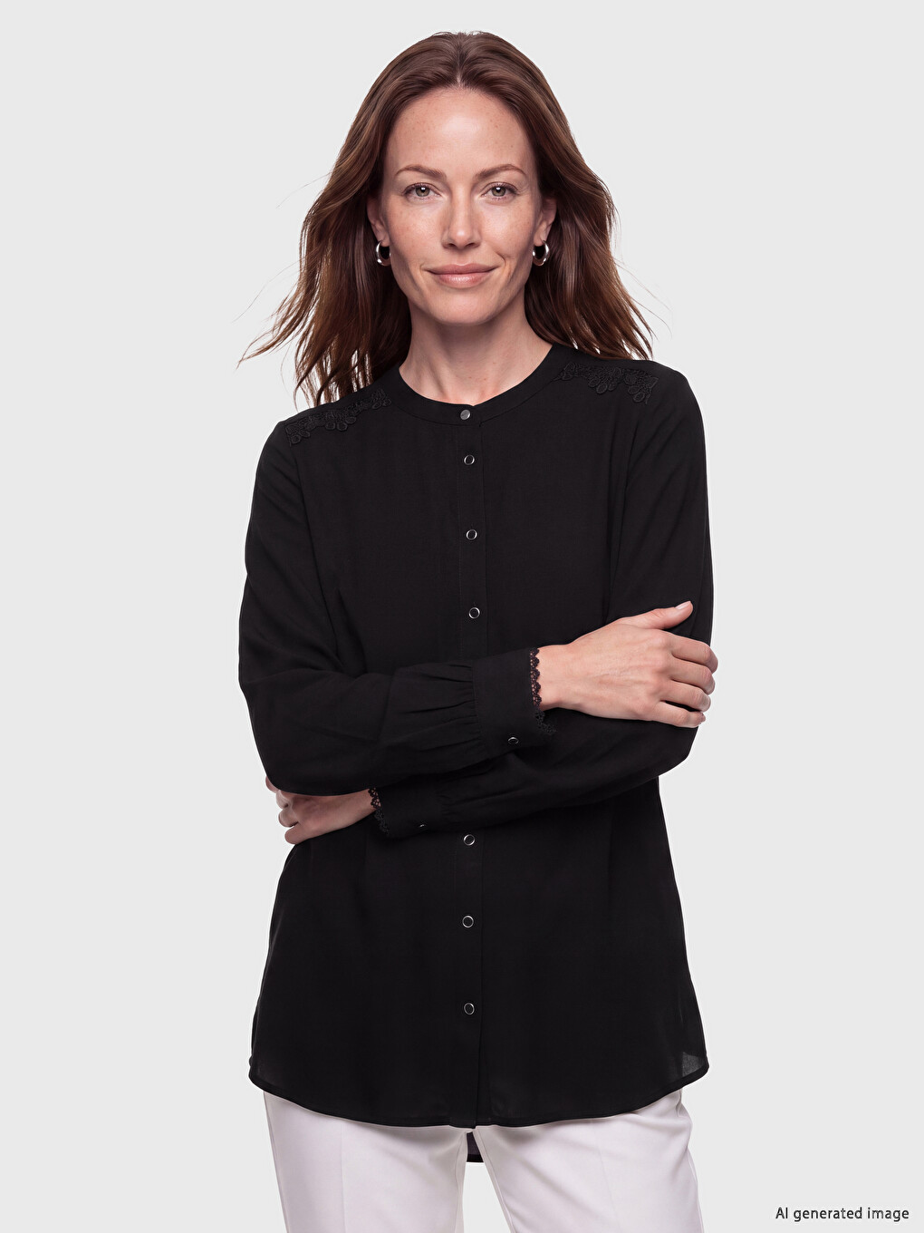 Crew Neck Embroidered Women's Tunic