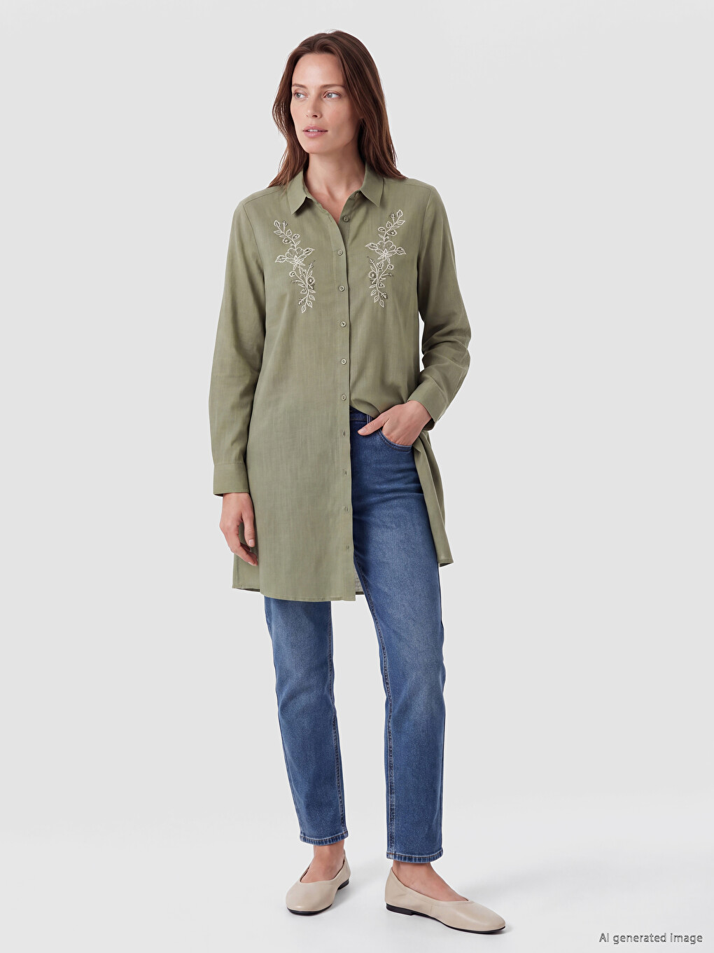 Embroidered Women's Shirt Tunic-1