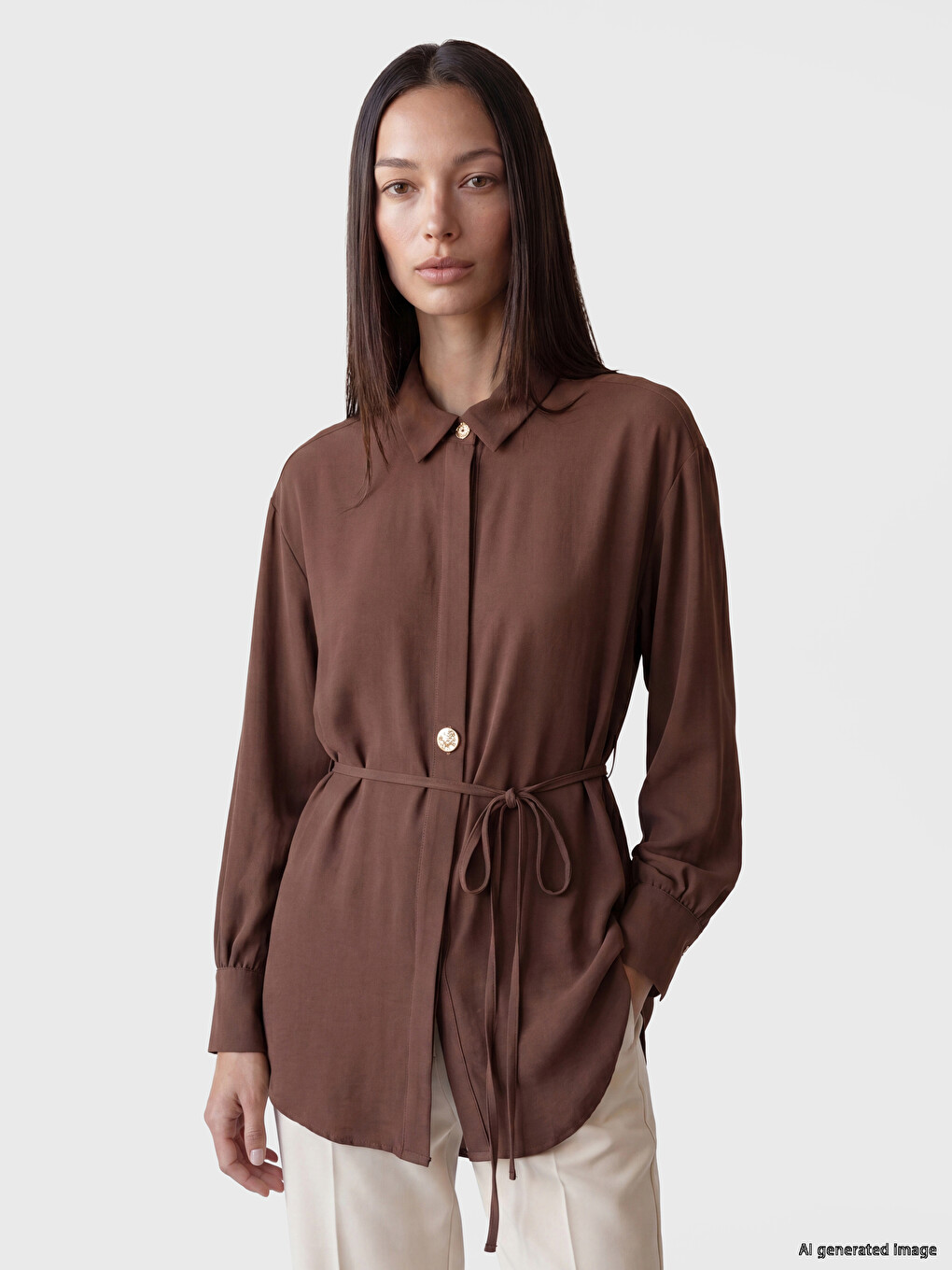 Tie Detail Shirt Tunic
