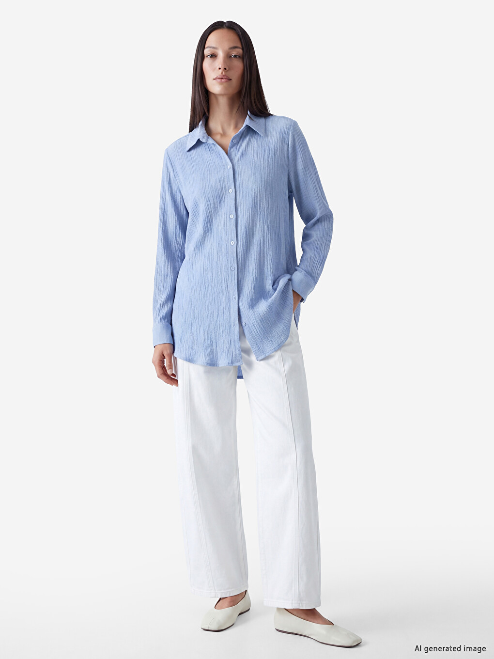 Textured Women's Shirt Tunic-1