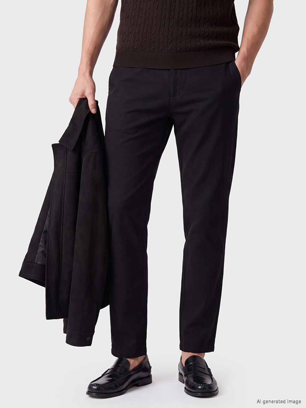 Siyah Regular Fit Erkek Pantolon