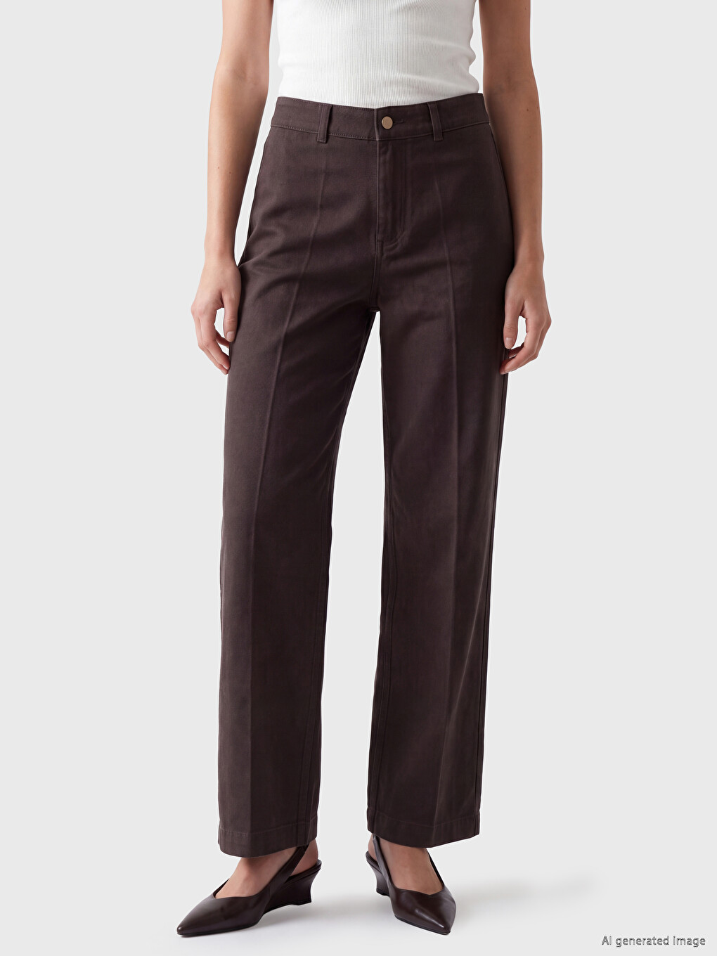 Woman Brown Jeans-1