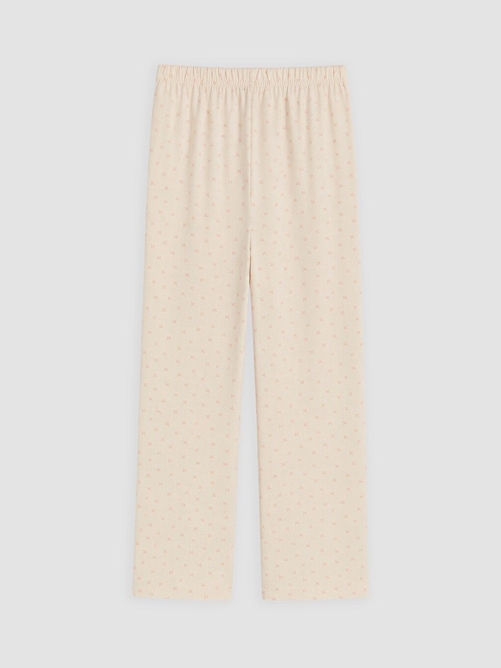 Bej V Yaka Desenli Hamile Pijama Takım-4
