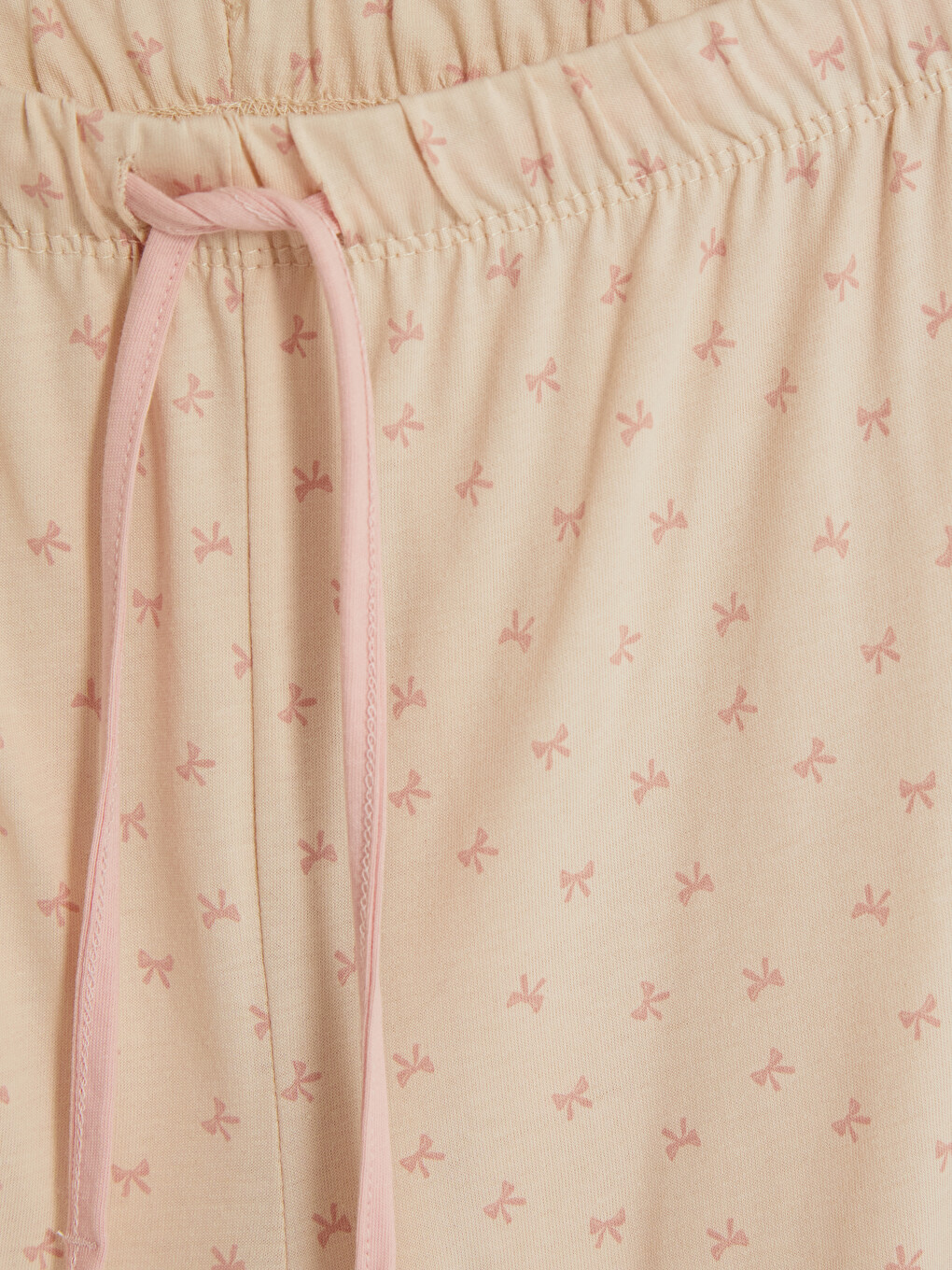 Bej V Yaka Desenli Hamile Pijama Takım-6