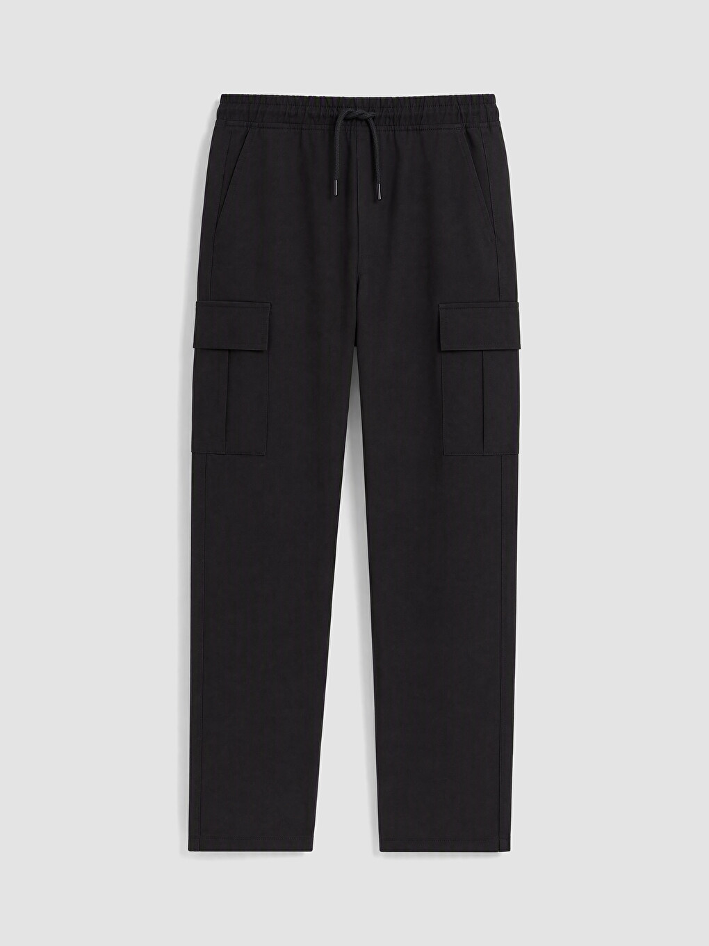 Siyah Relax Fit Erkek Kargo Pantolon-3